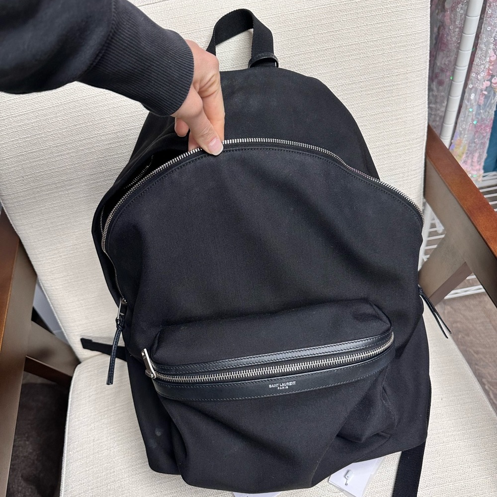 Ysl backpack with leather trims